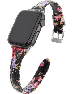 Apple Watch 38/40/41mm Stilrent Läderarmband Mercy Flower