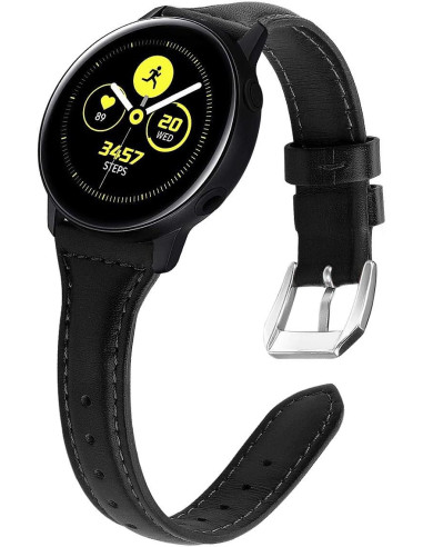 Svart silikonarmband Mercy 20mm sett från sidan på en smartwatch