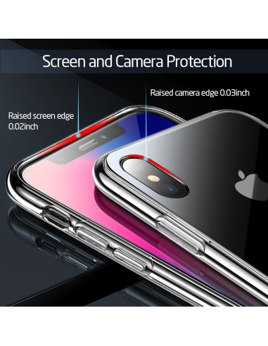 iPhone X Stötdämpande Skal 0.26mm 9H Härdat Glas Baksida