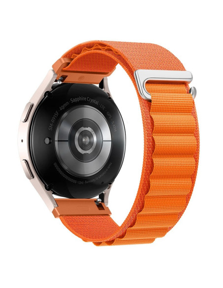 Klockarmband Titan's Grip V4 i orange, sett från sidan monterat på en smartwatch