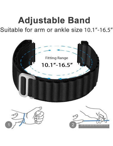 Universalt Slitstarkt Armband Titan's Grip V4 22mm - Svart