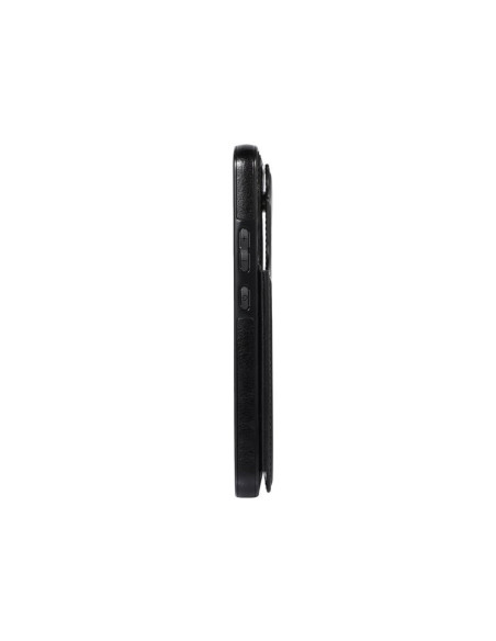 Svart flip-skal för Samsung A55 5G, visat från sidan med korthållare och knappar i profil