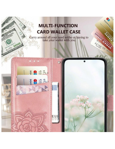Samsung A15 5G Plånboksfodral PU-Läder 4-FACK Motiv Fjäril