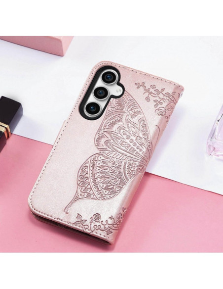 Samsung A15 5G Plånboksfodral PU-Läder 4-FACK Motiv Fjäril