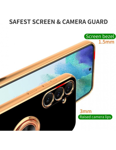 Samsung A35 5G Elegant &amp; Stöttåligt Skal med Ringhållare Flawless - Svart