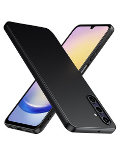 Samsung A55 5G Gummibelagd Mattsvart Silikon Skal Kameraskydd Liquid - Svart