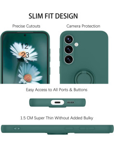 Samsung A25 5G Stöttåligt Skal med Ringhållare CamShield - Grön