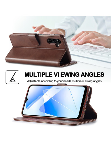 LC.IMEEKE Plånboksfodral Samsung A55 5G - Mörkbrun