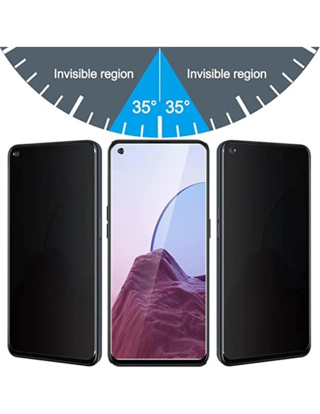 OnePlus Nord CE 2 Lite 5G Privacy Härdat glas 0.26mm 2.5D 9H