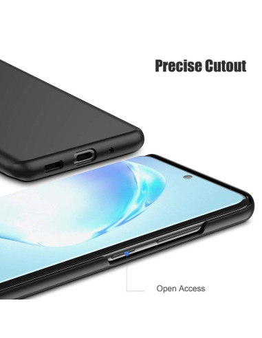 Detaljvy av mattsvart skal för OnePlus Nord CE 2 Lite 5G, med fokus på exakta utskärningar för portar