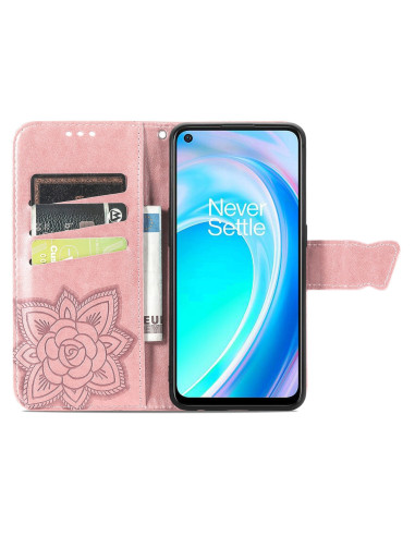OnePlus Nord CE 2 Lite 5G Plånboksfodral PU-Läder 4-FACK Motiv Fjäril