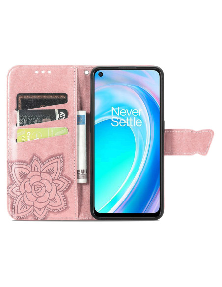 OnePlus Nord CE 2 Lite 5G Plånboksfodral PU-Läder 4-FACK Motiv Fjäril