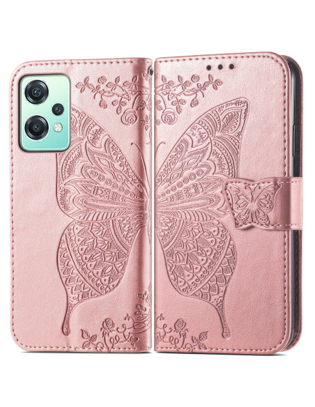 OnePlus Nord CE 2 Lite 5G Plånboksfodral PU-Läder 4-FACK Motiv Fjäril