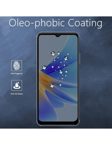 Motorola Moto E13 med härdat glas som visar oleofobisk beläggning och skydd mot oljefläckar