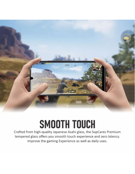 Xiaomi Redmi 13C 4G härdat glas, närbild på skärmen med spelaktivitet och natur i bakgrunden