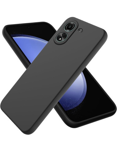 Xiaomi Redmi 13C 4G Gummibelagd Mattsvart Silikon Skal Kameraskydd Liquid - Svart