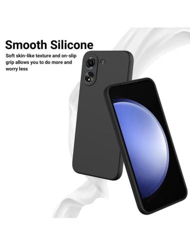 Xiaomi Redmi 13C 4G Gummibelagd Mattsvart Silikon Skal Kameraskydd Liquid - Svart