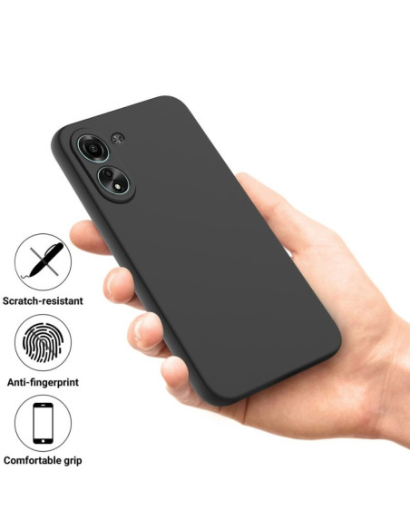 Xiaomi Redmi 13C 4G Gummibelagd Mattsvart Silikon Skal Kameraskydd Liquid - Svart