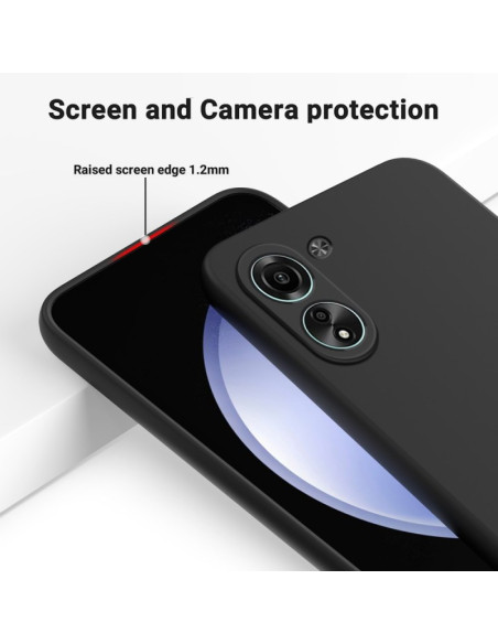 Xiaomi Redmi 13C 4G Gummibelagd Mattsvart Silikon Skal Kameraskydd Liquid - Svart