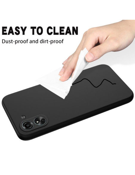 Xiaomi Redmi 13C 4G Gummibelagd Mattsvart Silikon Skal Kameraskydd Liquid - Svart