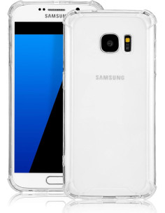 Transparent stöttåligt skal för Samsung S7 med förstärkta hörn, sett från sidan 2