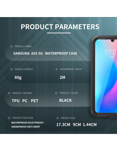 Samsung A55 5G Heltäckande Vattentät Premium Skal - 2m