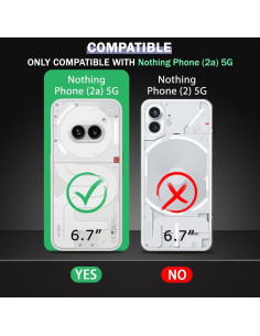 Transparent skal för Nothing Phone 2a med förstärkta hörn, sedd bakifrån med kamerautskärning 2