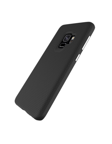 Samsung S9 Plus stöttåligt skal i mesh, sett från sidan med fokus på texturen