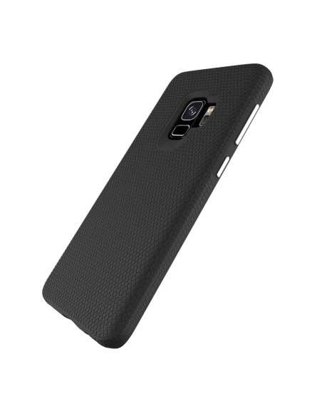 Samsung S9 Plus stöttåligt skal i mesh, sett från sidan med fokus på texturen