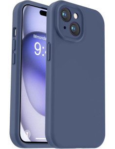 iPhone 12 Gummibelagt Skal med Kameraskydd Liquid V2 - Marinblå